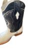 Men Rodeo Boots Genuine Cowhide Ostrich Print Rodeo Boots White Handcrafted