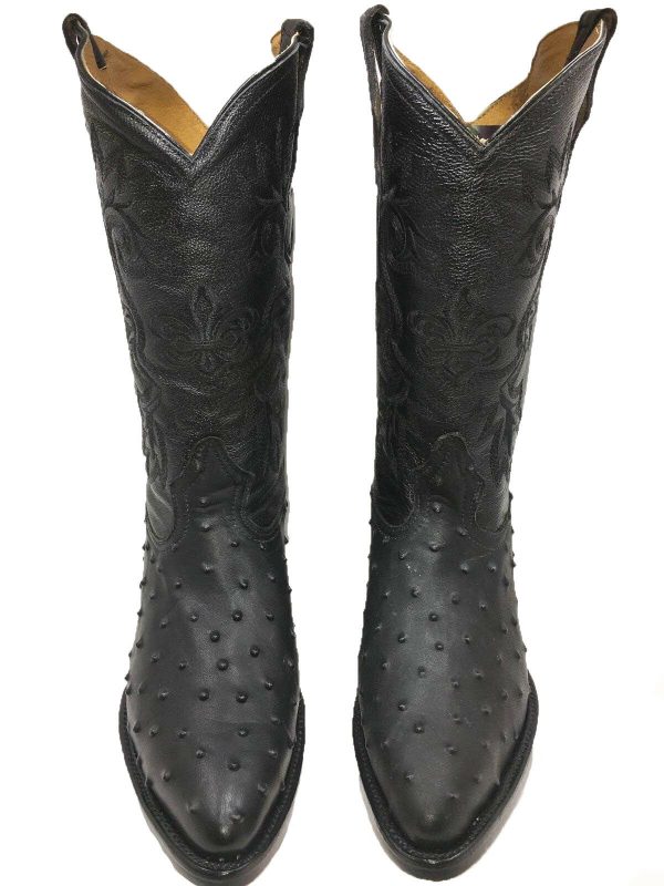 Men's Cowboy Boots Ostrich Print Leather Western Rodeo Botas Liga de Avestruz
