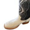 Men Rodeo Boots Genuine Cowhide Ostrich Print Rodeo Boots White Handcrafted