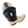 Men Rodeo Boots Genuine Cowhide Ostrich Print Rodeo Boots White Handcrafted