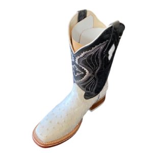 3-6.jpg Men Rodeo Boots Genuine Cowhide Ostrich Print Rodeo Boots White Handcrafted