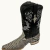 Men's White Diamond White Python 3x Toe Boots Handcrafted