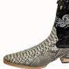 Men's White Diamond White Python 3x Toe Boots Handcrafted