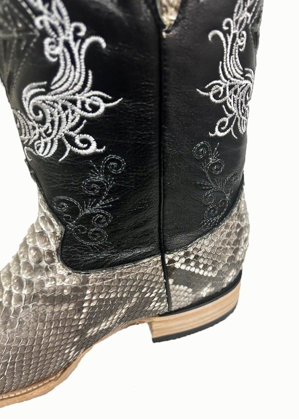 Men's White Diamond White Python 3x Toe Boots Handcrafted