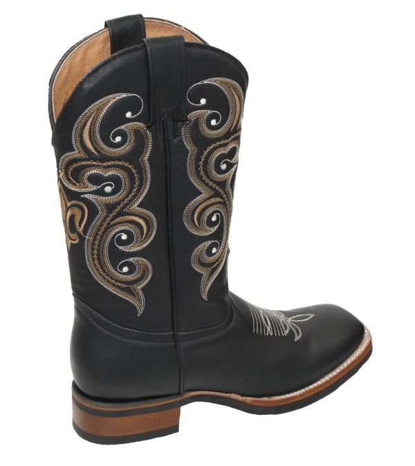 5.jpg Men's Genuine Leather Western Cowboy Boots Square Toe Embroidered Riding Boots