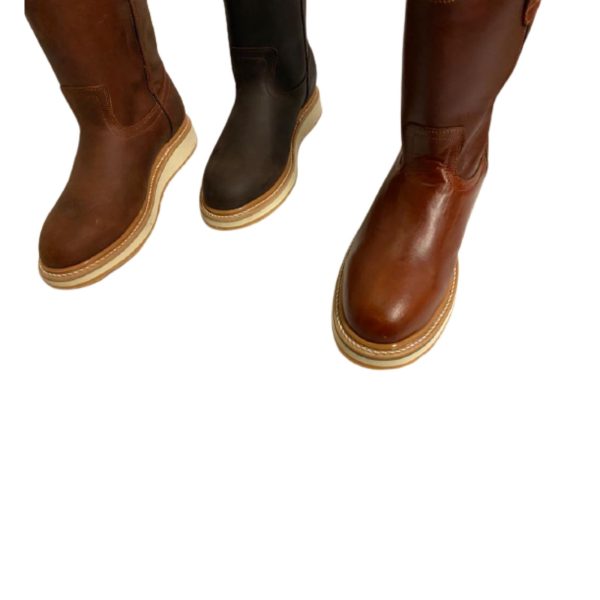 Men Work Boots Genuine Cowhide Non Slipper Rubber Sole Handcrafted