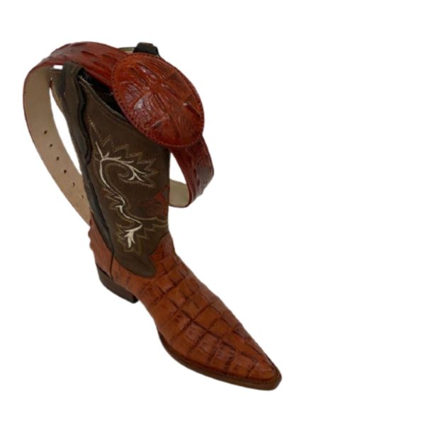 6-1-1.jpg Men Western Boots Genuine Cowhide Crocodile Print With Matching Belt