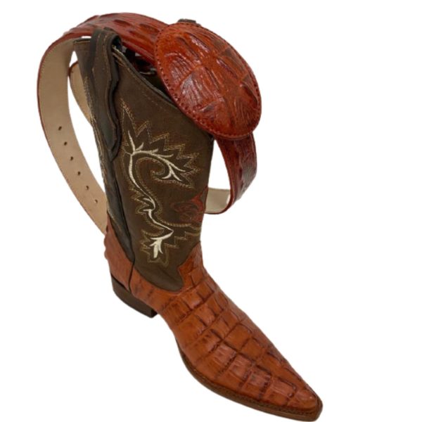 6-2-1.jpg Men Western Boots Genuine Cowhide Crocodile Print With Matching Belt