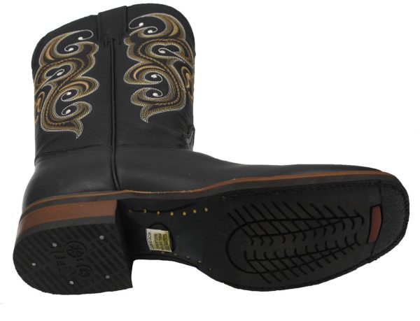 6.jpg Men's Genuine Leather Western Cowboy Boots Square Toe Embroidered Riding Boots