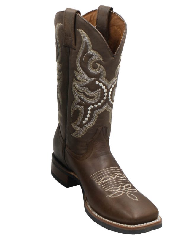 7.jpg Men's Genuine Leather Western Cowboy Boots Square Toe Embroidered Riding Boots