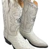 Men's Cowboy Boots Ostrich Print Leather Western Rodeo Botas Liga de Avestruz