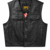 825-3.png Men's Genuine Leather Button Closure Vest Classic Motorcycle Western Vest