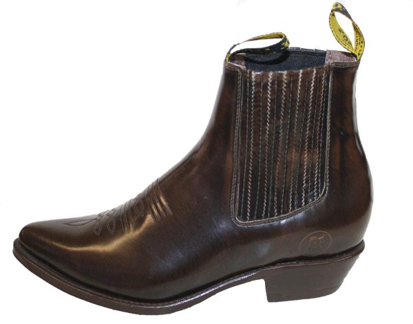 9-1.jpg Men's Genuine Leather Chelsea Ankle Boots Pointed Toe Western Dress Boots