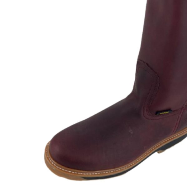 Burgundy-1.jpg Men Handcrafted Toe Boots Genuine Cowhide Pull Up Leather Work Around