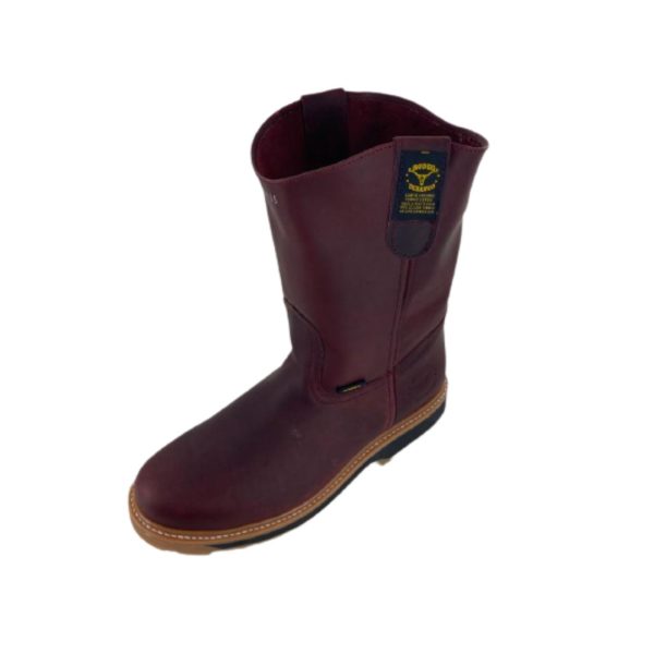Burgundy-2.jpg Men Handcrafted Toe Boots Genuine Cowhide Pull Up Leather Work Around