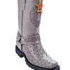 Men's Los Altos Full Quill Ostrich Motorcycle Boots Handmade Style 55T0309