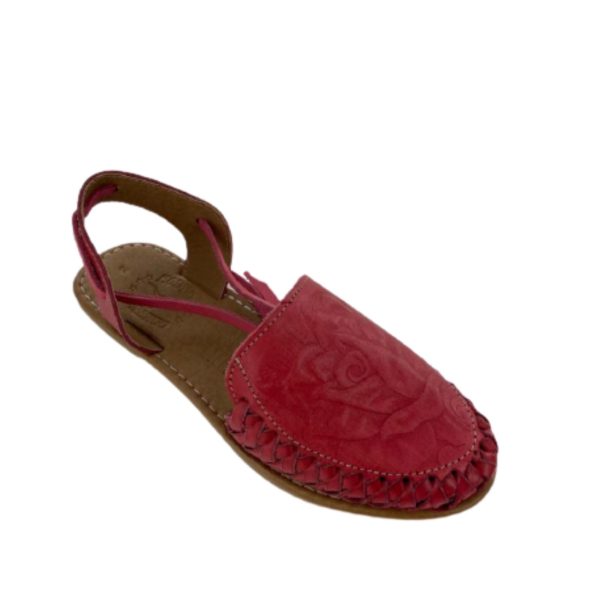 Pink-Sandal.jpg Women Mexican Sandal Soft Leather With Warp Up Straps