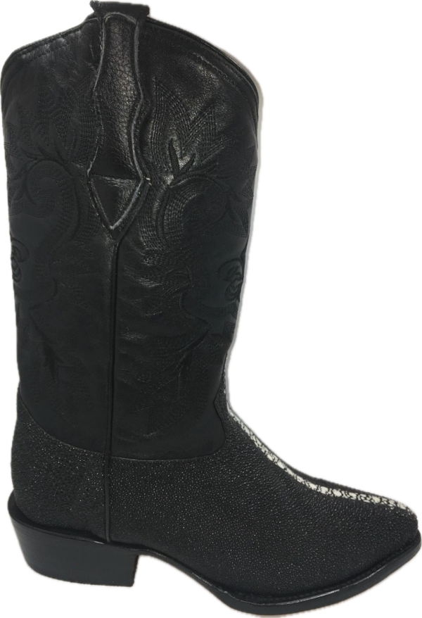 Subject-199.png Men's Genuine Cowhide Stingray Print Western Cowboy J Toe Boots Handcraft