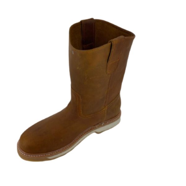 Tan-2.jpg Men Handcrafted Toe Boots Genuine Cowhide Pull Up Leather Work Around