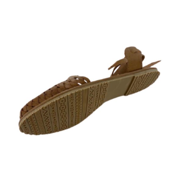 Tan-Sandal-3.jpg Women Mexican Sandal Soft Leather With Warp Up Straps