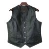 Women Snap Closure Vest Genuine soft Leather Nice Fitted Biker Vest