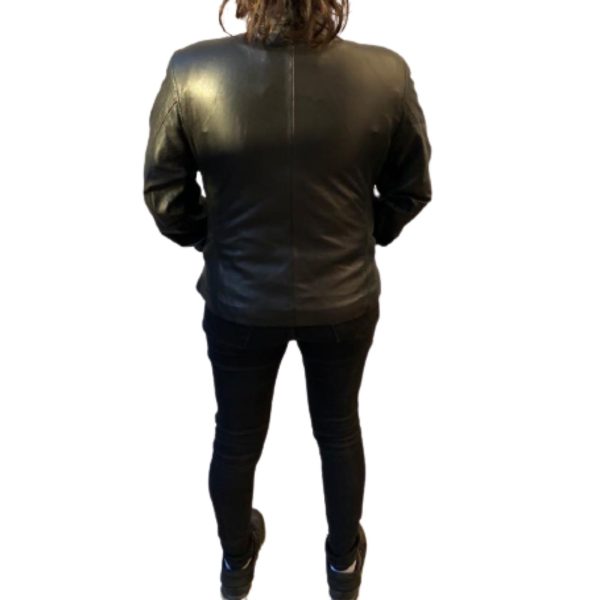 Women Jacket Genuine Soft Baby Lamb Short Zipper Closure