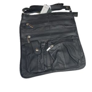 Women zippered Purse Cowhide Leather Cross Body zippered Purse with Lots of Pockets