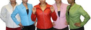 Women's Soft Genuine Leather Short Zipper Closure Fitted Jacket Style # 315