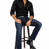black-3.png Men's Genuine Leather Chelsea Ankle Boots Pointed Toe Western Dress Boots