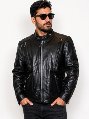 blk.png Men Black Jacket Genuine Leather Vented Motorcycle Biker Racing Jacket