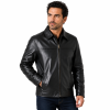 Men Zipper Closure Jacket Soft Lamb Leather Front Handcrafted
