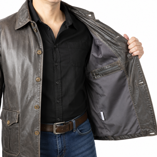 brown-3.png Men Long Coat Jacket Genuine Lamb Washable Leather Handcrafted