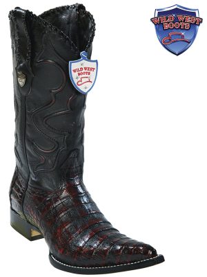 d1-1.jpg MEN'S WILD WEST BOOTS 2958218 CAIMAN BELLY 3X TOE BLACK CHERRY