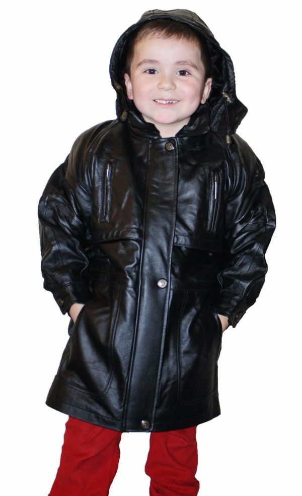 kids.jpg Napa Leather Coat Jacket - Silky Genuine Soft With Zip Out Lining
