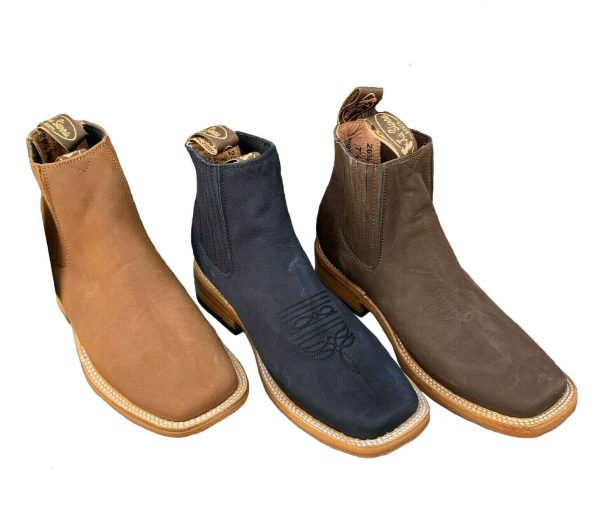 s-l1600-1-1-2.jpg Men's Short Ankle Boots Square Toe Handcrafted Rodeo Cow Boy Boots