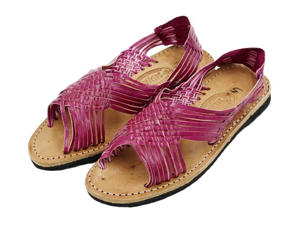 s-l1600-1-15-1.jpg Ladies Genuine Authentic Soft Leather Mexican Sandal Style Silvia - Pink