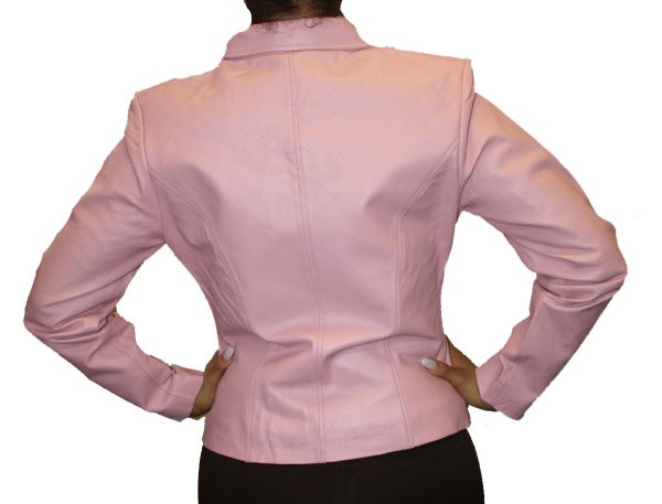 Women's Soft Genuine Leather Short Zipper Closure Fitted Jacket Style # 315