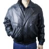 Men Soft Lamb Jacket Double Breast Leather Zipper/Snaps Closure Jacket