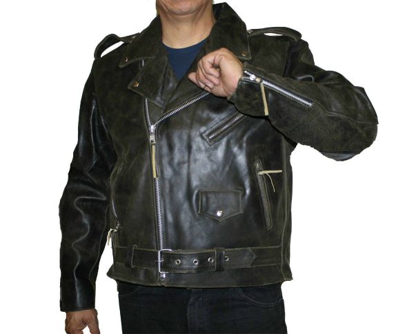 Men's Brown Distress Jacket Cow Hide Leather Motorcycle Jacket Great Price