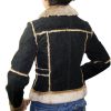 Ladies Suede Leather Jacket: Bonded Faux Fur Style 1221