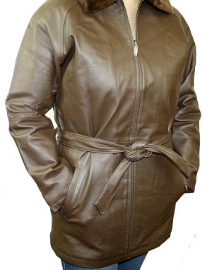 s-l1600-11-2.jpg Women Leather Jacket Zipper Closure/ Belted Jacket with Zip Out Lining