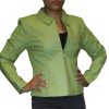 Women's Soft Genuine Leather Short Zipper Closure Fitted Jacket Style # 315