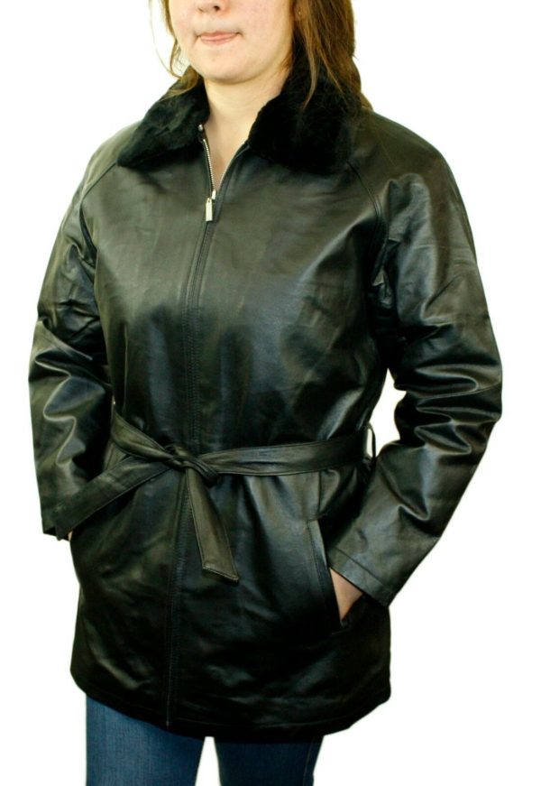s-l1600-12-4.jpg Women Leather Jacket Zipper Closure/ Belted Jacket with Zip Out Lining