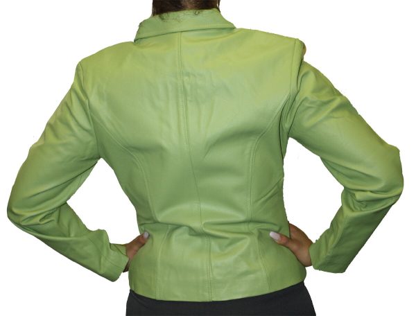 Women's Soft Genuine Leather Short Zipper Closure Fitted Jacket Style # 315