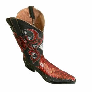Men Coco Print Cowboy Boots Genuine Cowhide Handcrafted