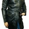 Women Long Jacket Genuine Premium Naked Lamb Leather Long Buttons/belted