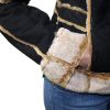 Ladies Suede Leather Jacket: Bonded Faux Fur Style 1221