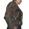 s-l1600-2-1-3.jpg Women Sexy Crop Genuine Brown Distress Leather Half Belt Motorcycle Biker Jacket