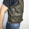 Men's Motorcycle Genuine Distress Brown Leather Side lace Western Vest