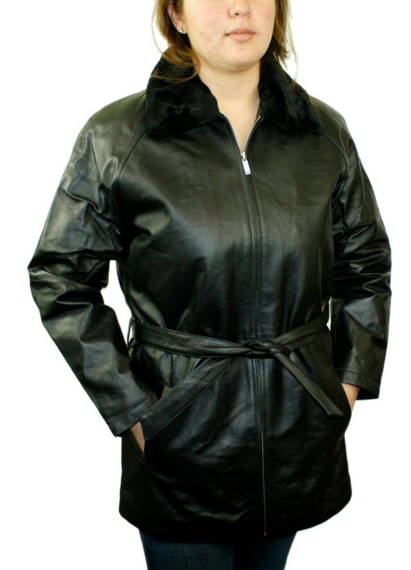 s-l1600-2-5-1.jpg Women Leather Jacket Zipper Closure/ Belted Jacket with Zip Out Lining